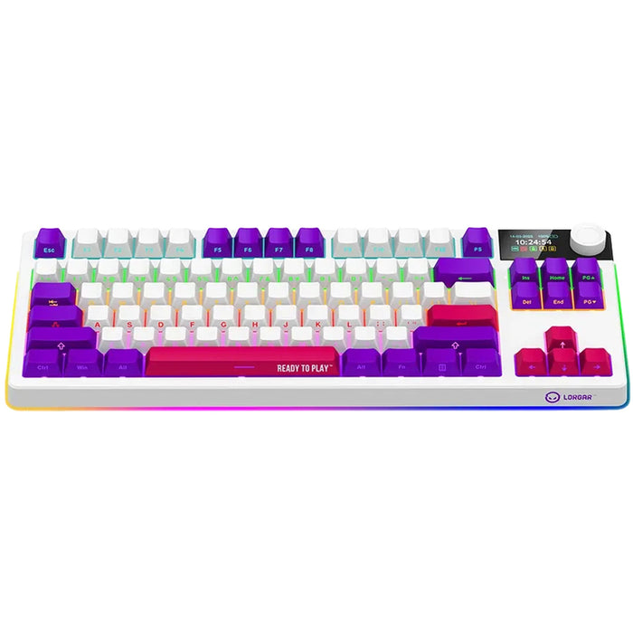 Безжична Клавиатура LORGAR KBP70TKLW WHITE PURPLE PINK LRG-KBP70TKLW-WH-US
