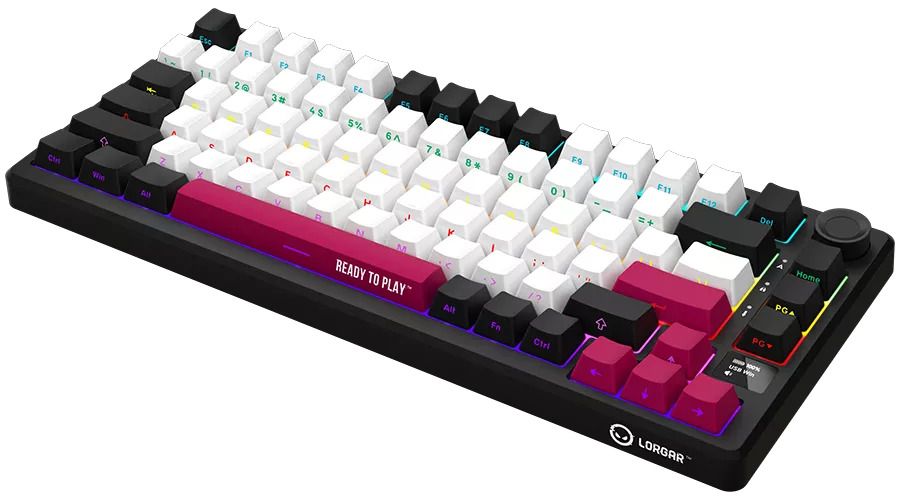Механична клавиатура Lorgar - KBP7075W, безжична, Linear, RGB, черна/червена