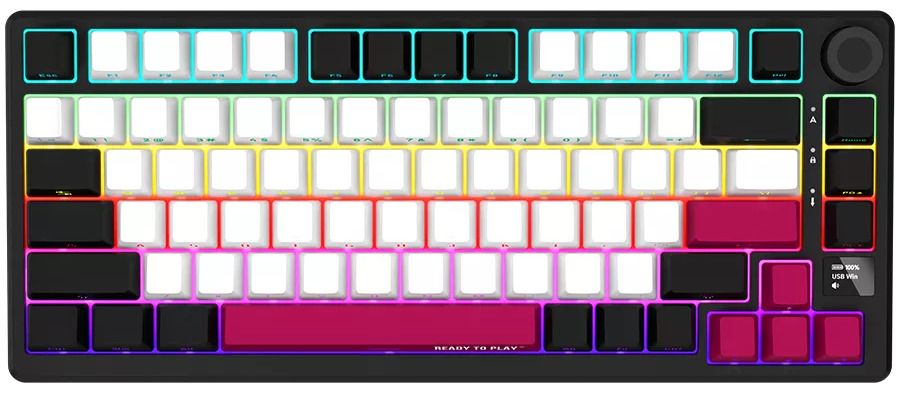 Механична клавиатура Lorgar - KBP7075W, безжична, Linear, RGB, черна/червена