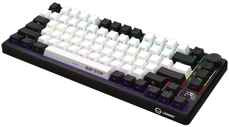 Механична клавиатура Lorgar - KBP7075W, безжична, Linear, RGB, черна/червена
