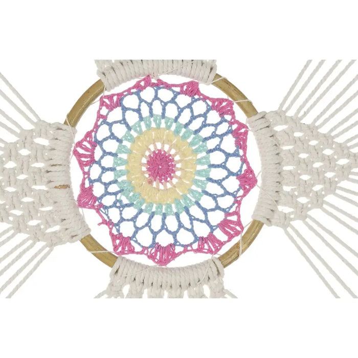 Ловец на сънища DKD Home Decor Бял Многоцветен Естествен