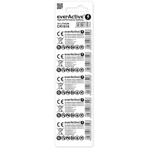 Литиева батерия мини everActive CR1616 - блистер 5 бр.