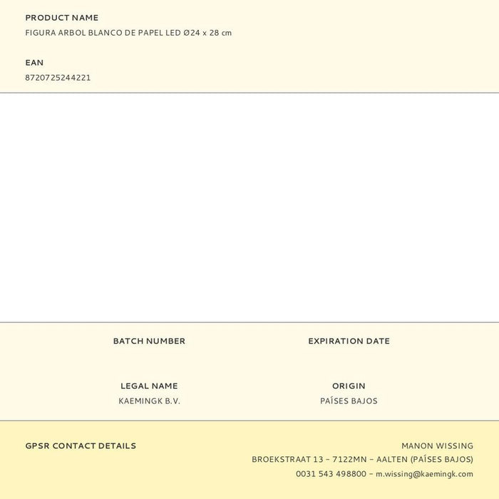 Ярка декорация Lumineo Бял Коледно дърво Ø 24 x 28 cm