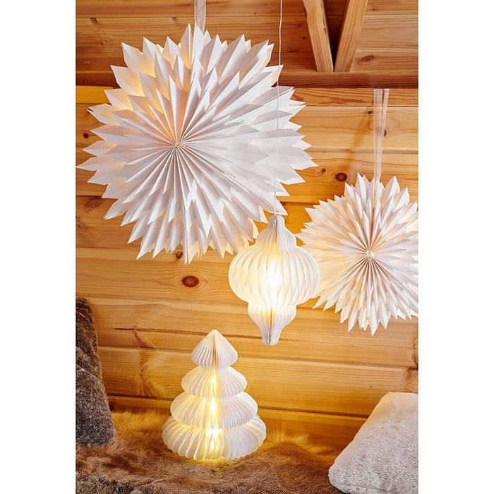 Ярка декорация Lumineo Бял Коледно дърво Ø 42 x 48 cm