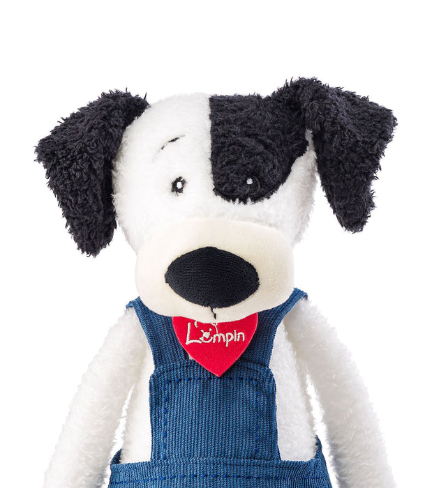 Плюшена играчка Lumpin - Кучето Федерико, със син гащеризон, 40 cm