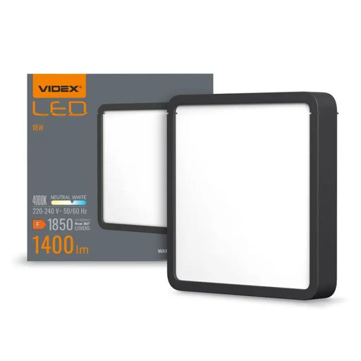 ЛУНА КВАДРАТ ОТКРИТ VLE-DLSS-184B 18W/4K/BK VIDEX