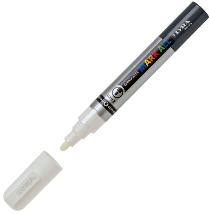 Акрилен маркер Lyra Graduate Mark All - 2.0 mm, бял