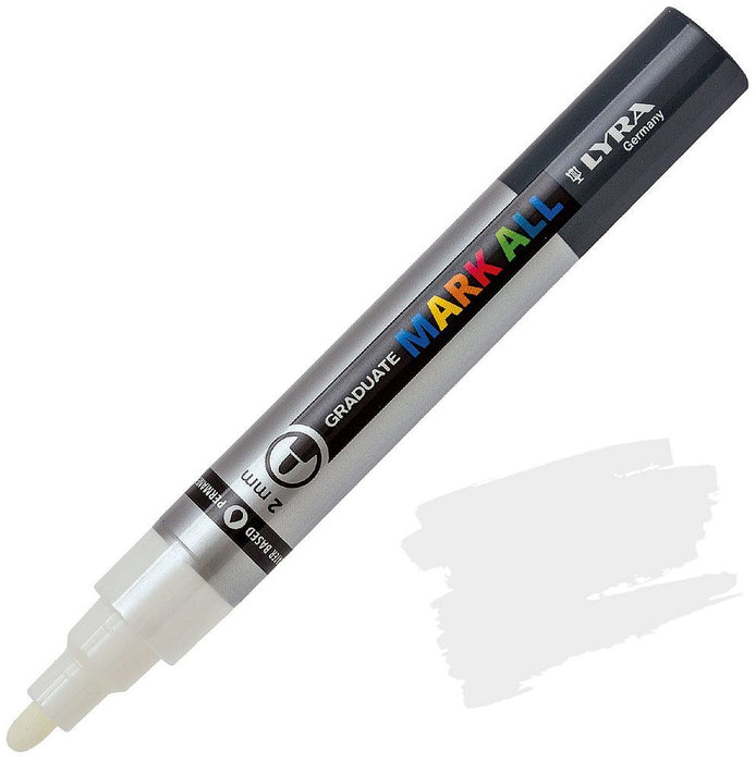 Акрилен маркер Lyra Graduate Mark All - 2.0 mm, бял