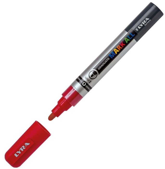 Акрилен маркер Lyra Graduate Mark All - 2.0 mm, червен