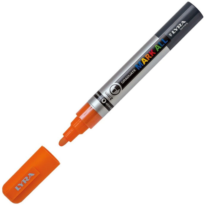 Акрилен маркер Lyra Graduate Mark All - 2.0 mm, оранжев