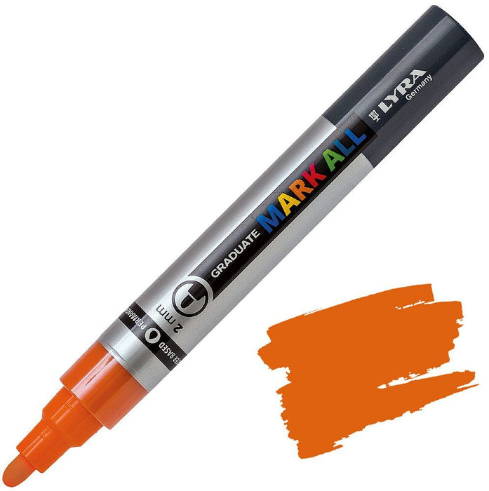 Акрилен маркер Lyra Graduate Mark All - 2.0 mm, оранжев