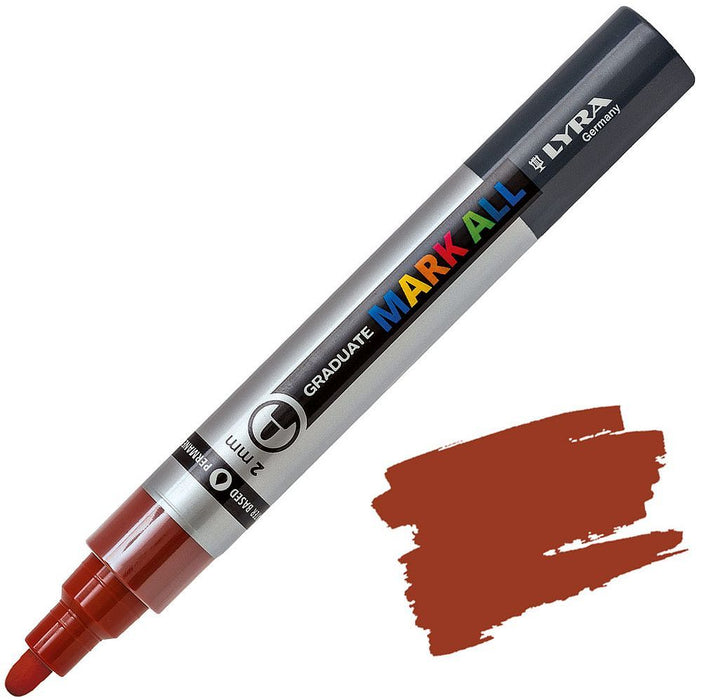 Акрилен маркер Lyra Graduate Mark All - 2.0 mm, кафяв