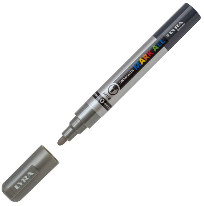 Акрилен маркер Lyra Graduate Mark All - 2.0 mm, сребрист