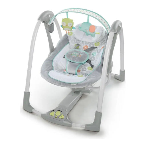 Люлеещ се стол Ingenuity Compact Swing - Hugs & Hoots Бял