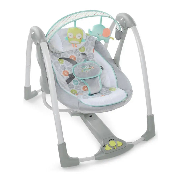 Люлеещ се стол Ingenuity Compact Swing - Hugs & Hoots Бял
