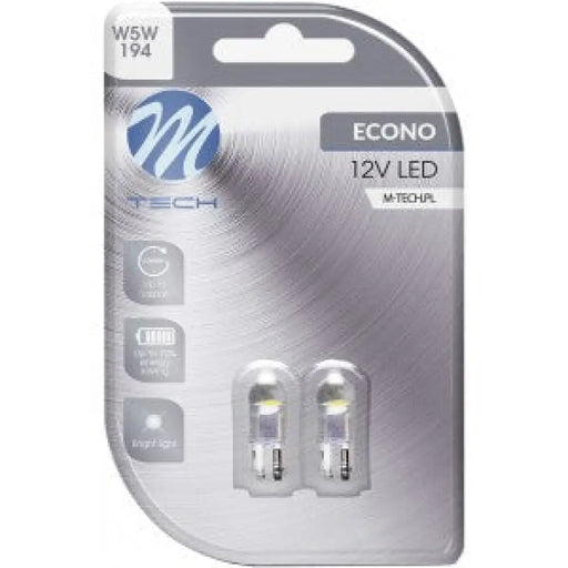 M-TECH ECONO LED W5W 6500K 0.24W 12V BLISTER X2 PCS