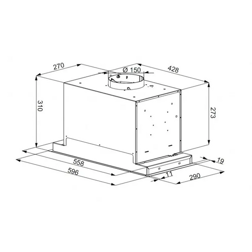 MAAN Helios 60 Touch подшкафен абсорбатор 595 m3/h Черен