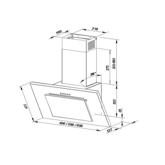 MAAN Vertical PG 60 комин абсорбатор 59.6 см бял