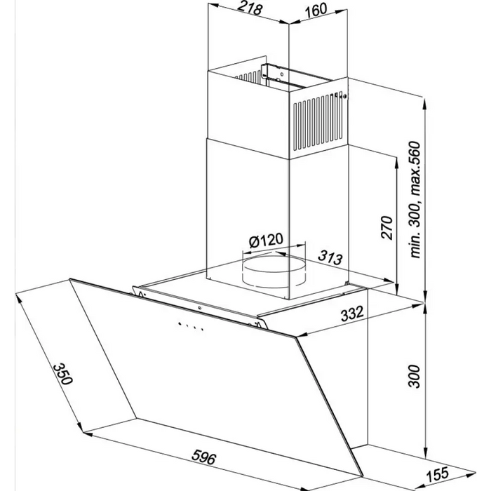 MAAN ВЕРТИКАЛНА ЧАША 60 ЧЕРНА