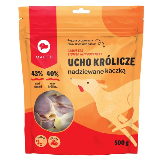 MACED Патица със заешко ухо - кучешка дъвка - 500гр