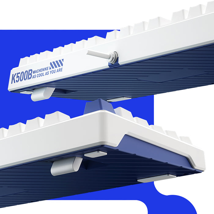 Machenike K500B-B87 Жична механична геймърска клавиатура с подсветка, червен превключвател - бяла