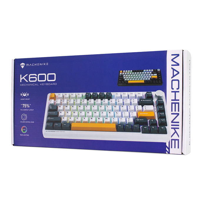 Machenike K600-B82W Безжична механична геймърска клавиатура с подсветка GR Silver Switch - Черна