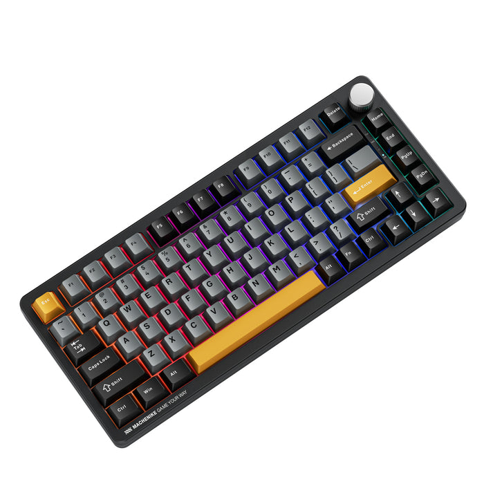 Machenike K600-B82W Безжична механична геймърска клавиатура с подсветка GR Silver Switch - Черна