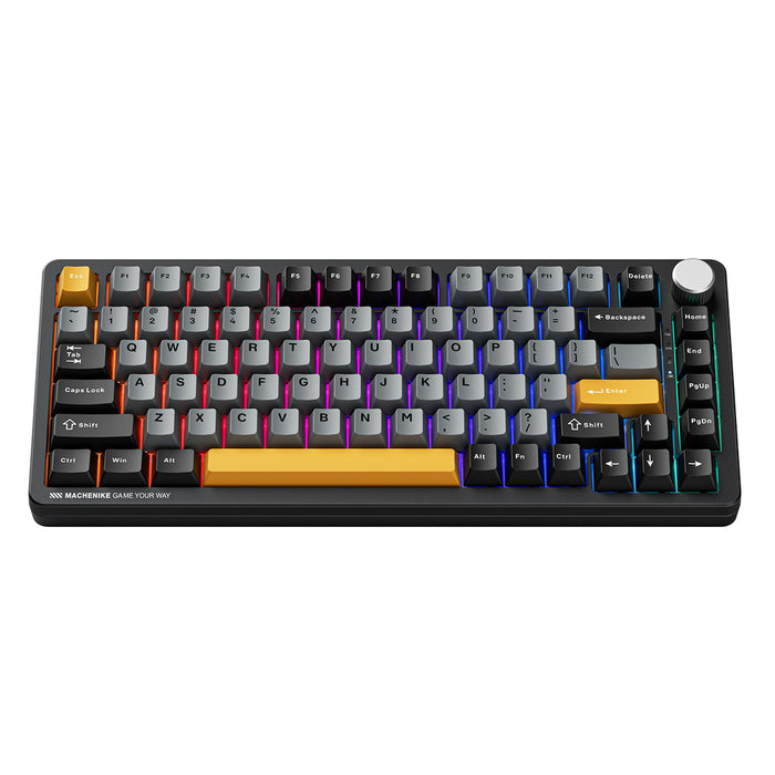 Machenike K600-B82W Безжична механична геймърска клавиатура с подсветка GR Silver Switch - Черна