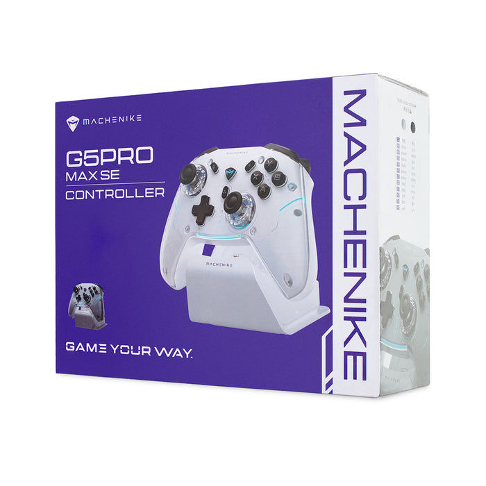 Безжичен гейм контролер Machenike G5Pro Max със зарядна станция - бял