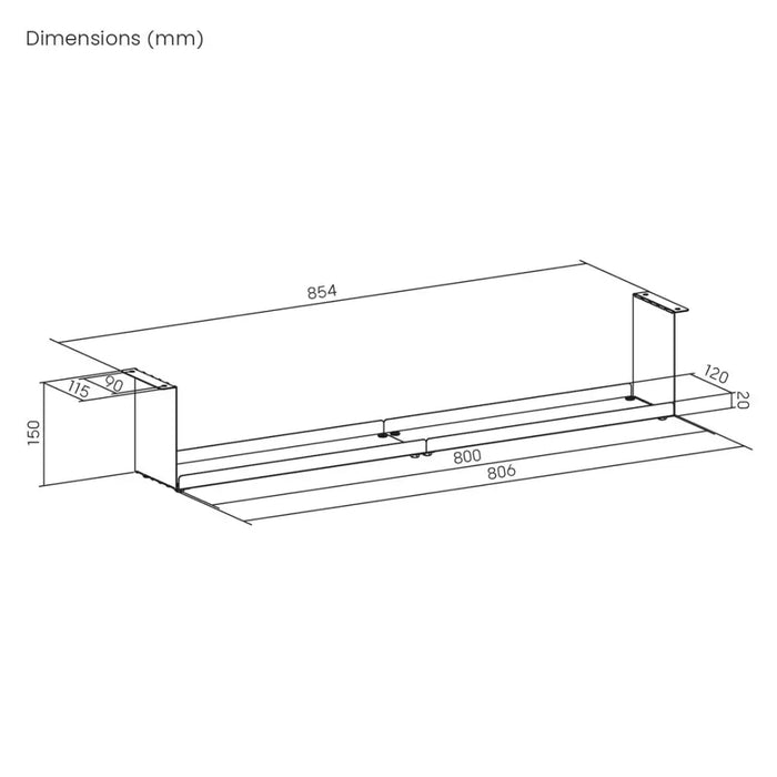 Maclean компактен поднастолен кабелен органайзер максимално