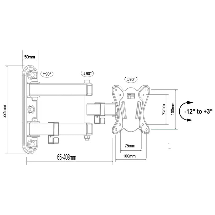 Maclean MC-417 Full Motion ТВ монитор Стенен монтаж 13-32’’