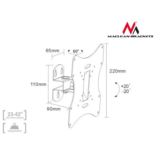Maclean MC-501A Универсална стенна скоба за телевизор