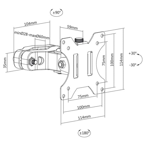 Maclean MC-983 Скоба за монтаж на стълб за LED LCD монитор