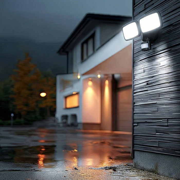 LED стенна лампа Maclean, с PIR сензор, 20W, 1500lm, IP65, неутрално бяла 4000K, черна, MCE524 B