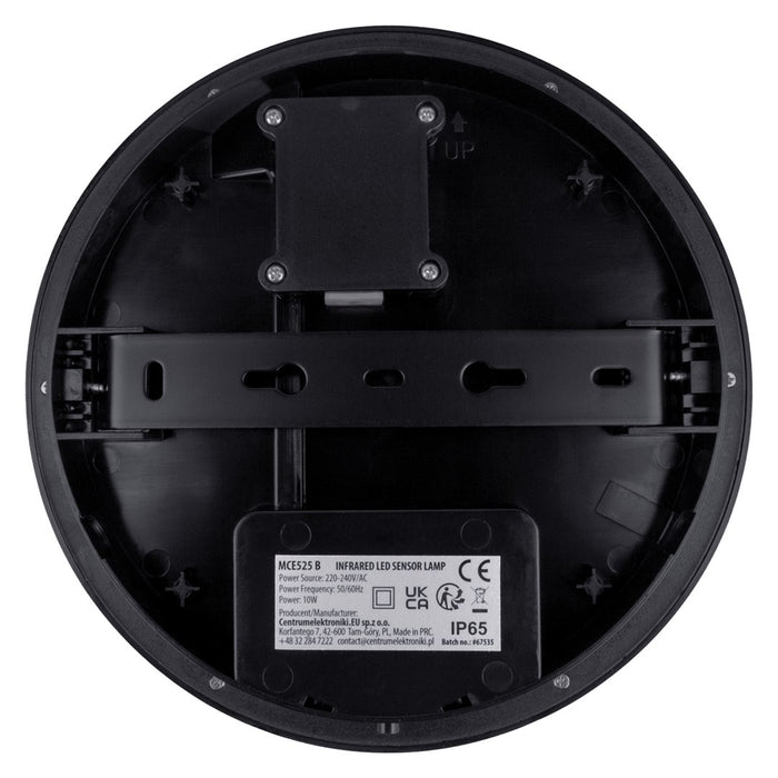 LED лампа Maclean със сензор за движение, PIR сензор, черна, 10W, IP65, 1000lm, неутрален цвят, MCE525 B