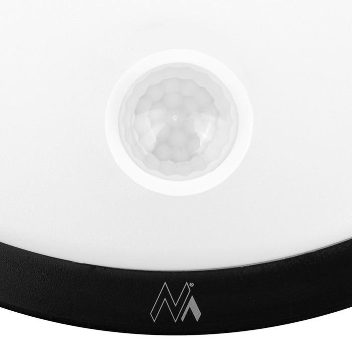 LED лампа Maclean със сензор за движение, PIR сензор, черна, 10W, IP65, 1000lm, неутрален цвят, MCE525 B