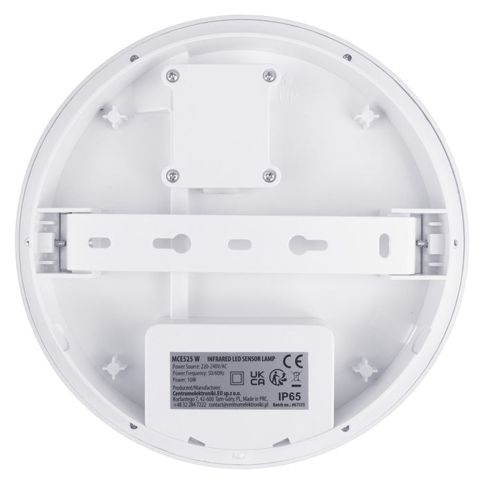 LED лампа Maclean със сензор за движение, PIR сензор, бяла, 10W, IP65, 1000lm, неутрален цвят, MCE525 W