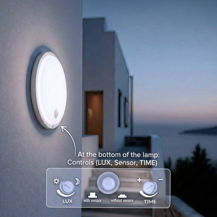 LED лампа Maclean със сензор за движение, PIR сензор, бяла, 10W, IP65, 1000lm, неутрален цвят, MCE525 W