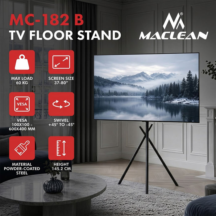 Стойка/монтировка за телевизор Maclean, 37–80", макс. VESA 600x400, макс. 60 кг, MC-182 B