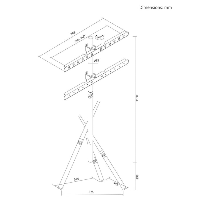 Стойка/монтировка за телевизор Maclean, 37–80", макс. VESA 600x400, макс. 60 кг, MC-182 B