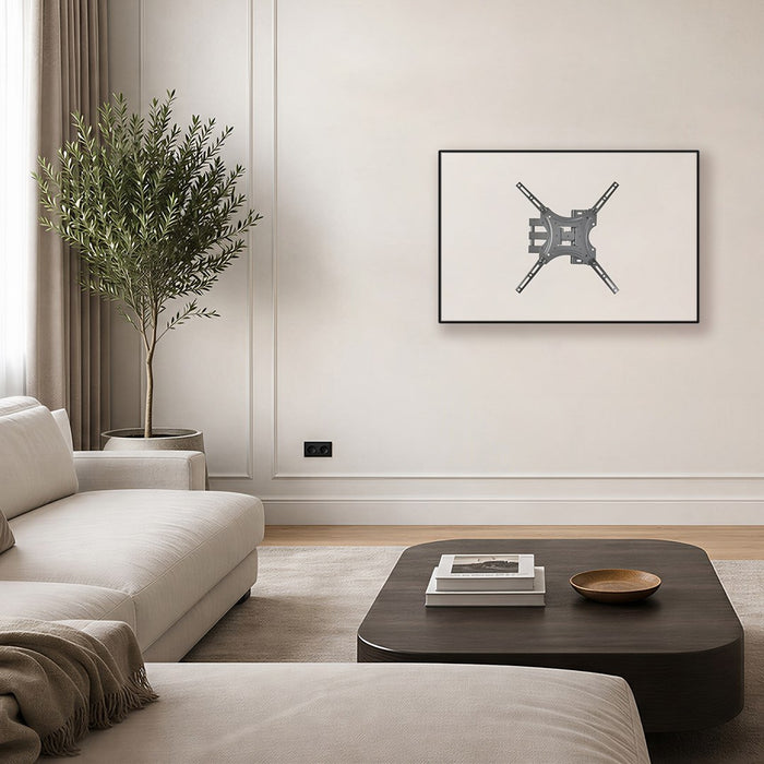 Стойка/скоба за телевизор Maclean, макс. VESA 400x400, 32-55", до 25 кг, черна, регулиране на наклона 0°–-15° и регулиране на завъртането +90°–-90°, MC-190