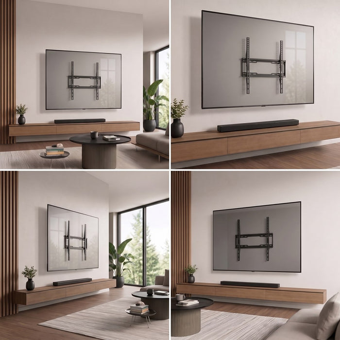 Стойка за телевизор Maclean, макс. VESA 400x400, 32-75", до 45 кг, черна, регулиране на наклона 0°–8°, MC-187