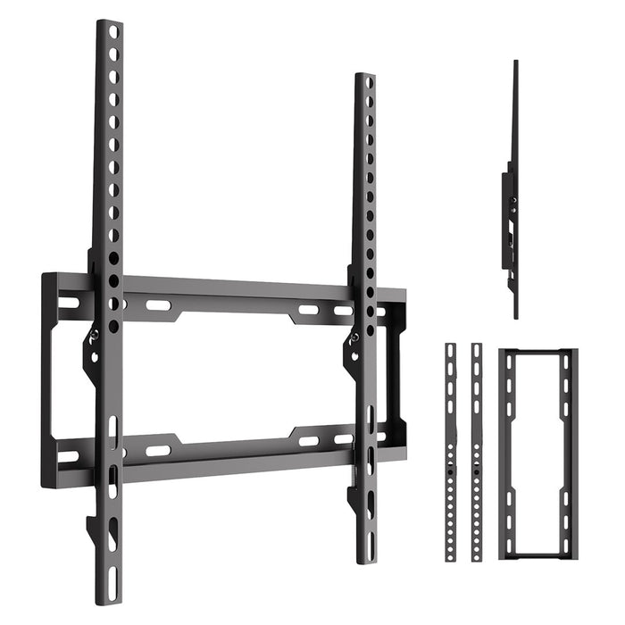 Стойка за телевизор Maclean, макс. VESA 400x400, 32-75", до 45 кг, черна, регулиране на наклона 0°–8°, MC-187