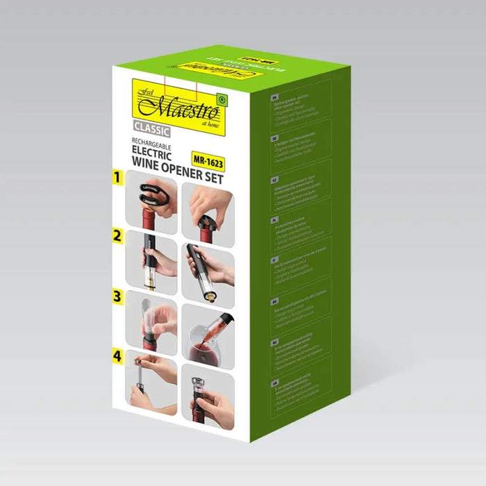 MAESTRO MR-1623 USB електрически тирбушон за вино