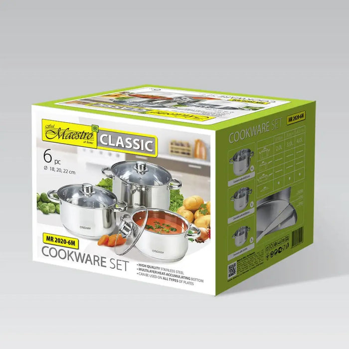 MAESTRO MR-2020-6M Комплект съдове за готвене от 6 части