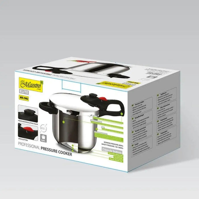 Maestro MR-2902 Тенджера под налягане 6 л Сребриста