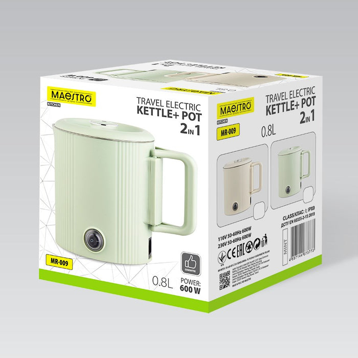 Електрическа кана / кана за пътуване Maestro MR-009 0.8 L 600 W (MR-009-MINT) Мента