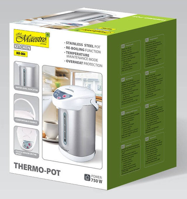 Maestro MR-084 тенджера за готвене на пара 4.5 л неръждаема стомана, бяло