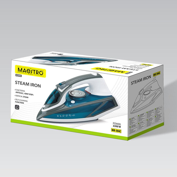 Парна ютия MAESTRO MR-304C 2200W Бяла, Синя