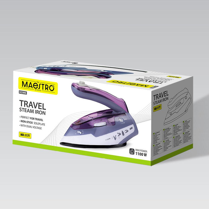 Парна ютия MAESTRO MR-317T 1100W, пътна ютия, лилава